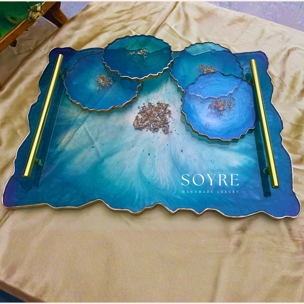 Peacock Blue Tray (16 x 12 inches)