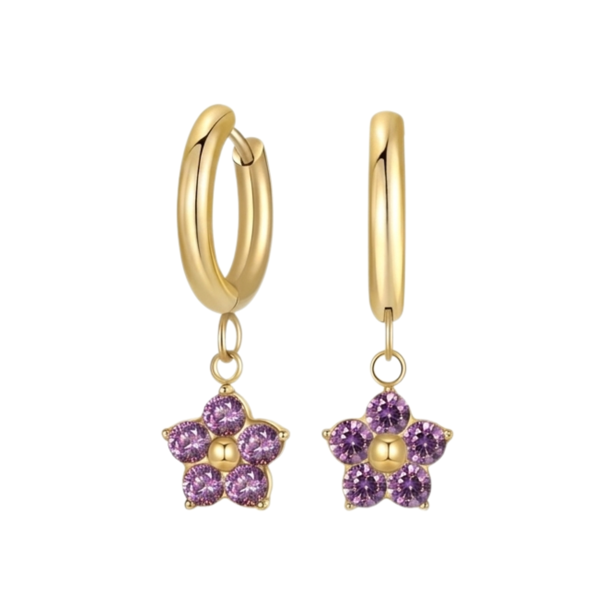 Petite Bloom Earrings - Purple