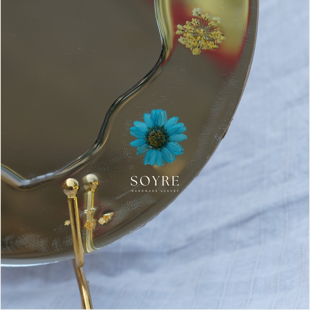 Teal Beauty Floral Mirror