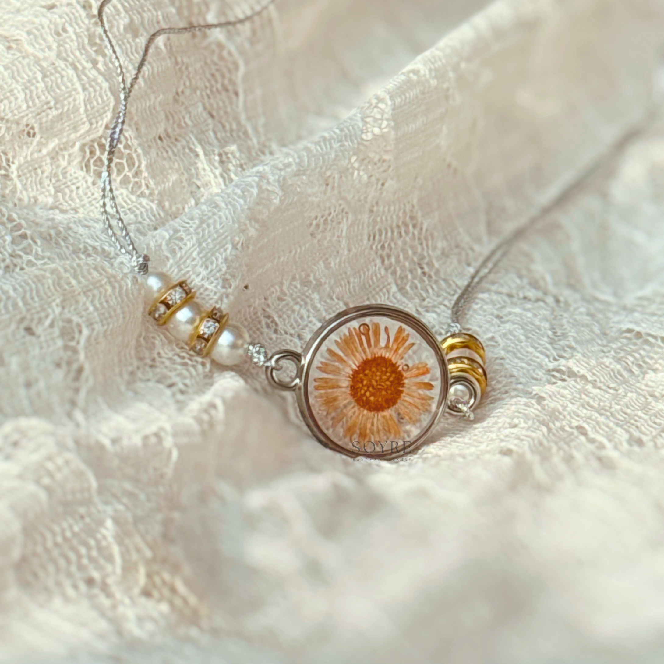 Ivory Moon Rakhi | Real Pressed Flower