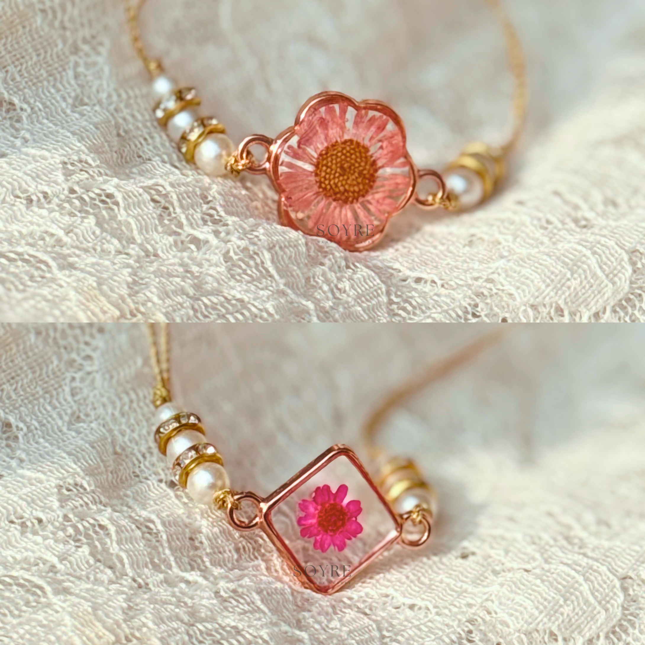 Blush Duo Rakhi | Set of 2, Real Pressed Flower