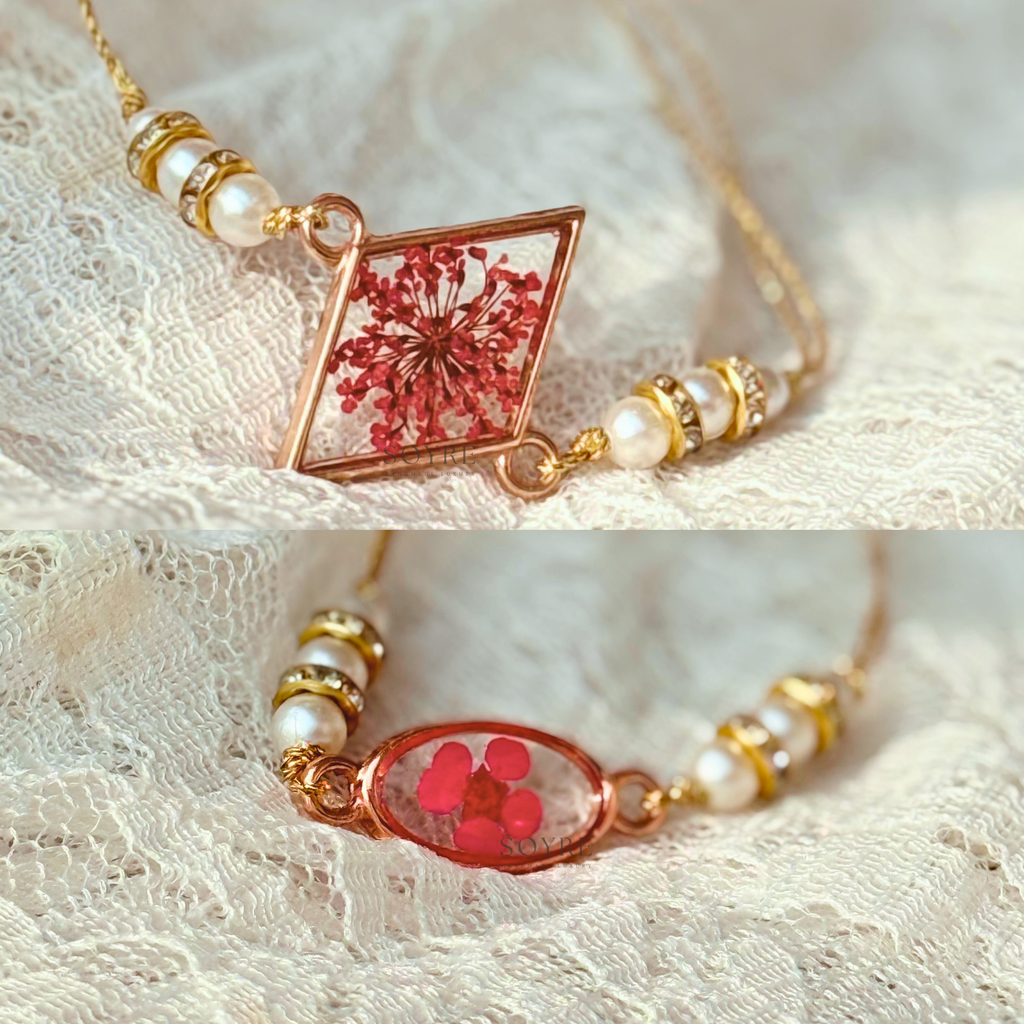 Crimson & Plum Rakhi | Set of 2, Real Pressed Flower