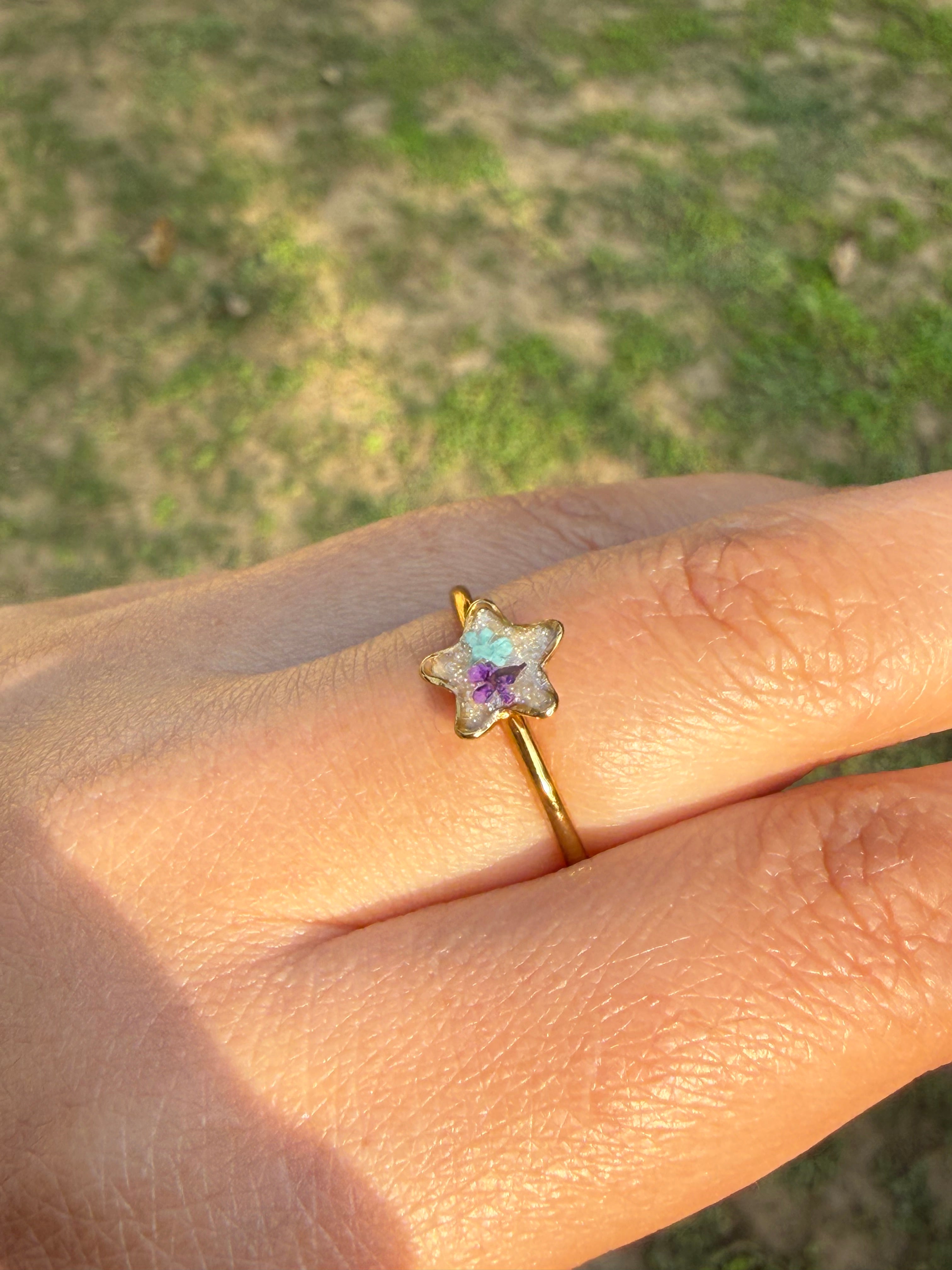 Starburst Ring - Turquoise & Purple