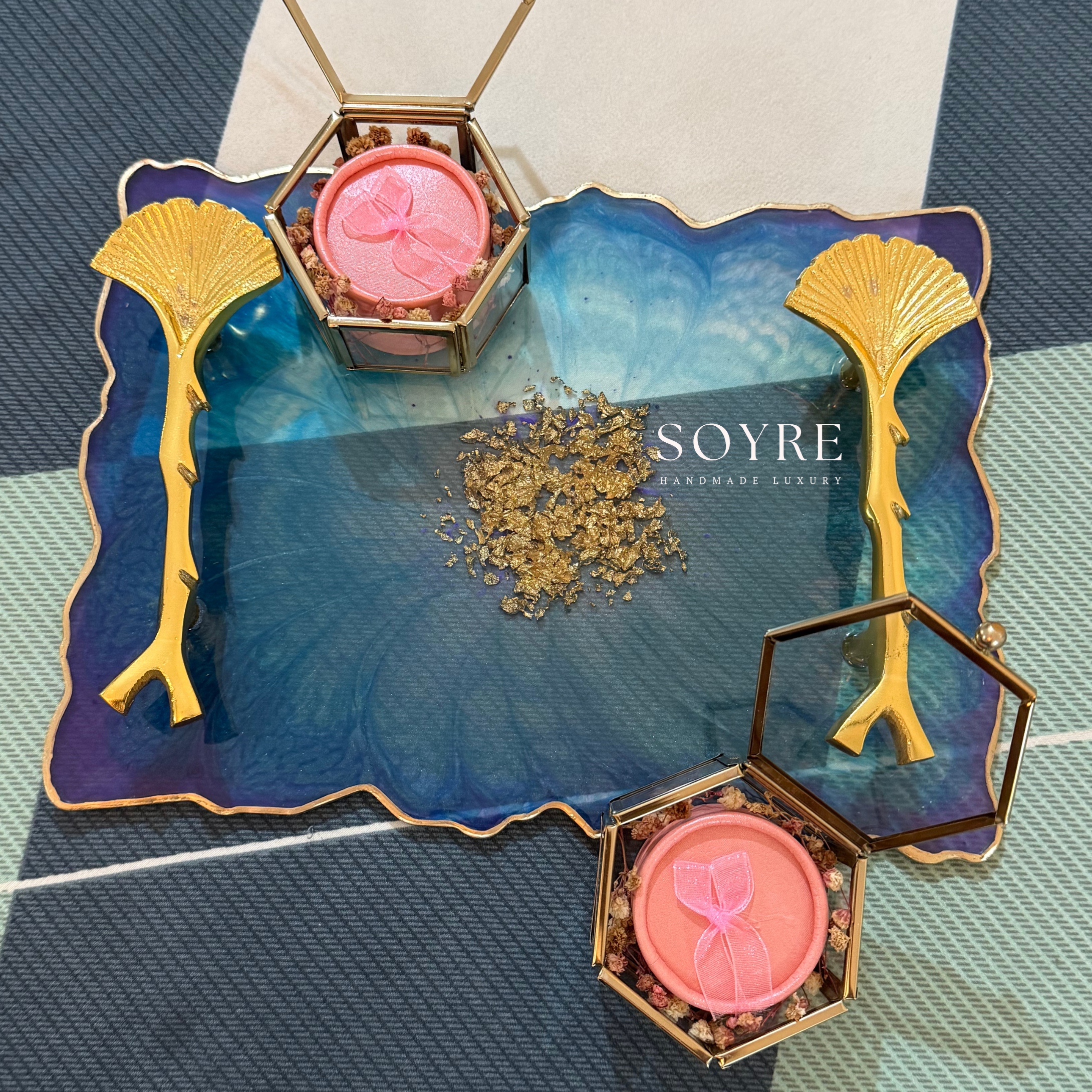 Peacock Blue Tray (12 x 8 inches)