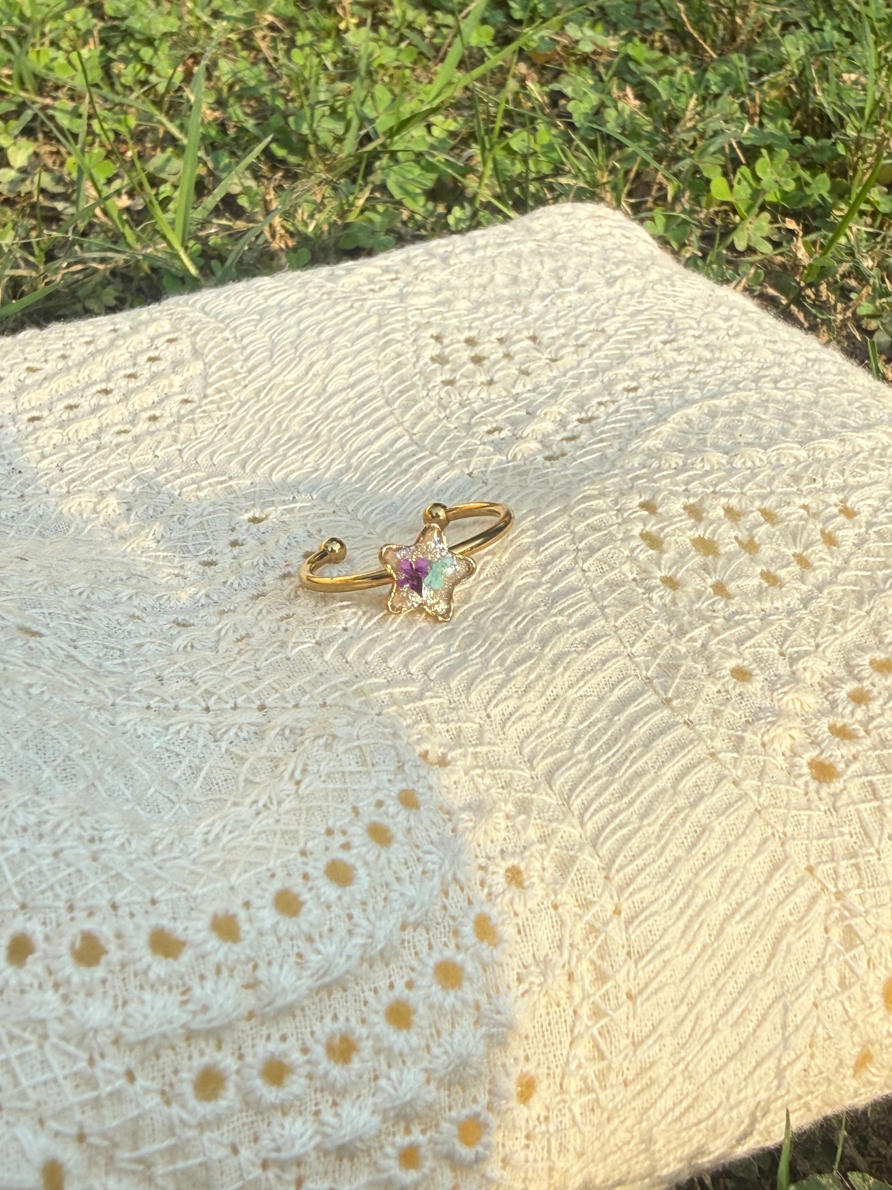 Starburst Ring - Turquoise & Purple