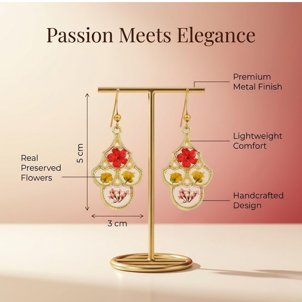 Morocco Love Earrings - Red
