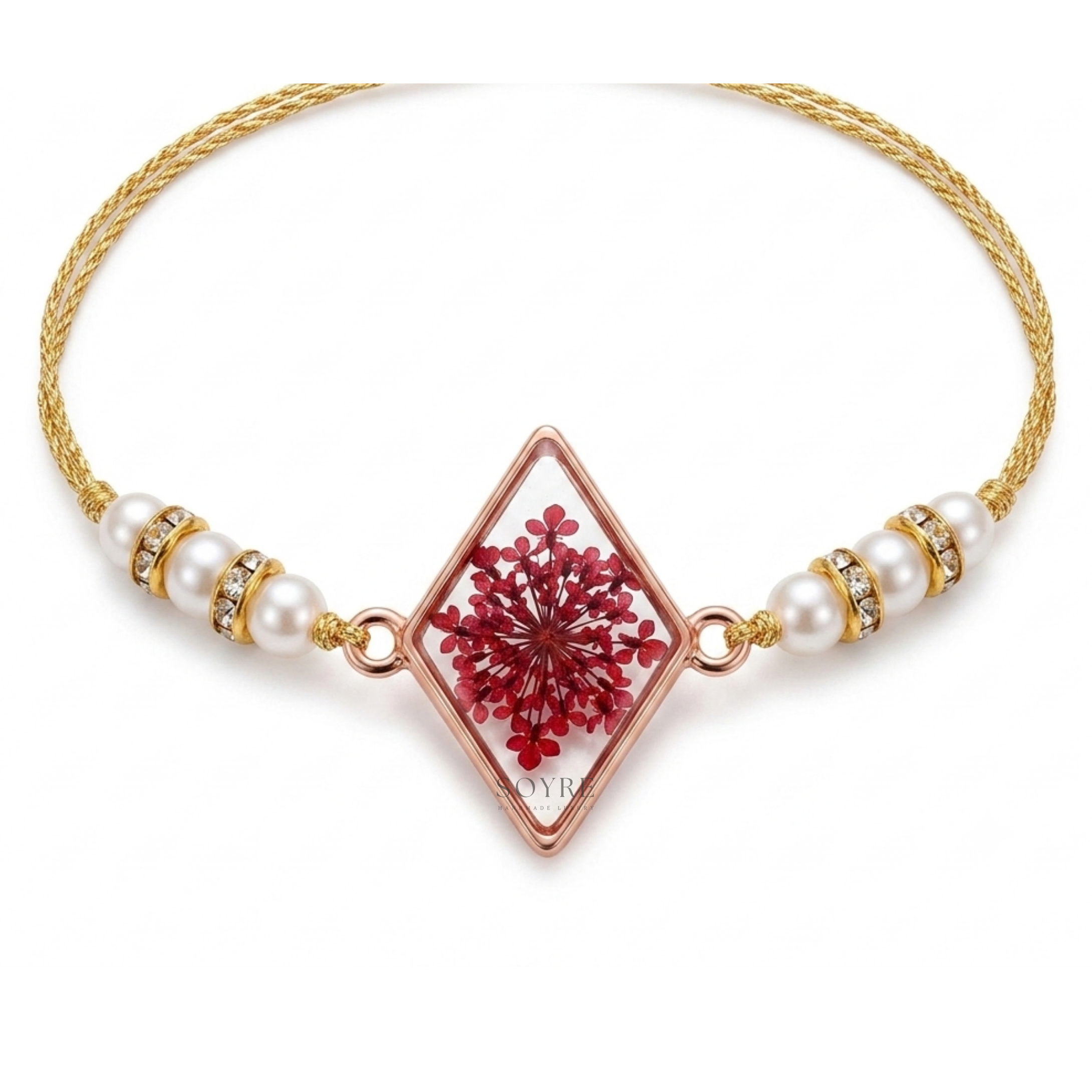 Crimson Lace Rakhi | Real Pressed Flower