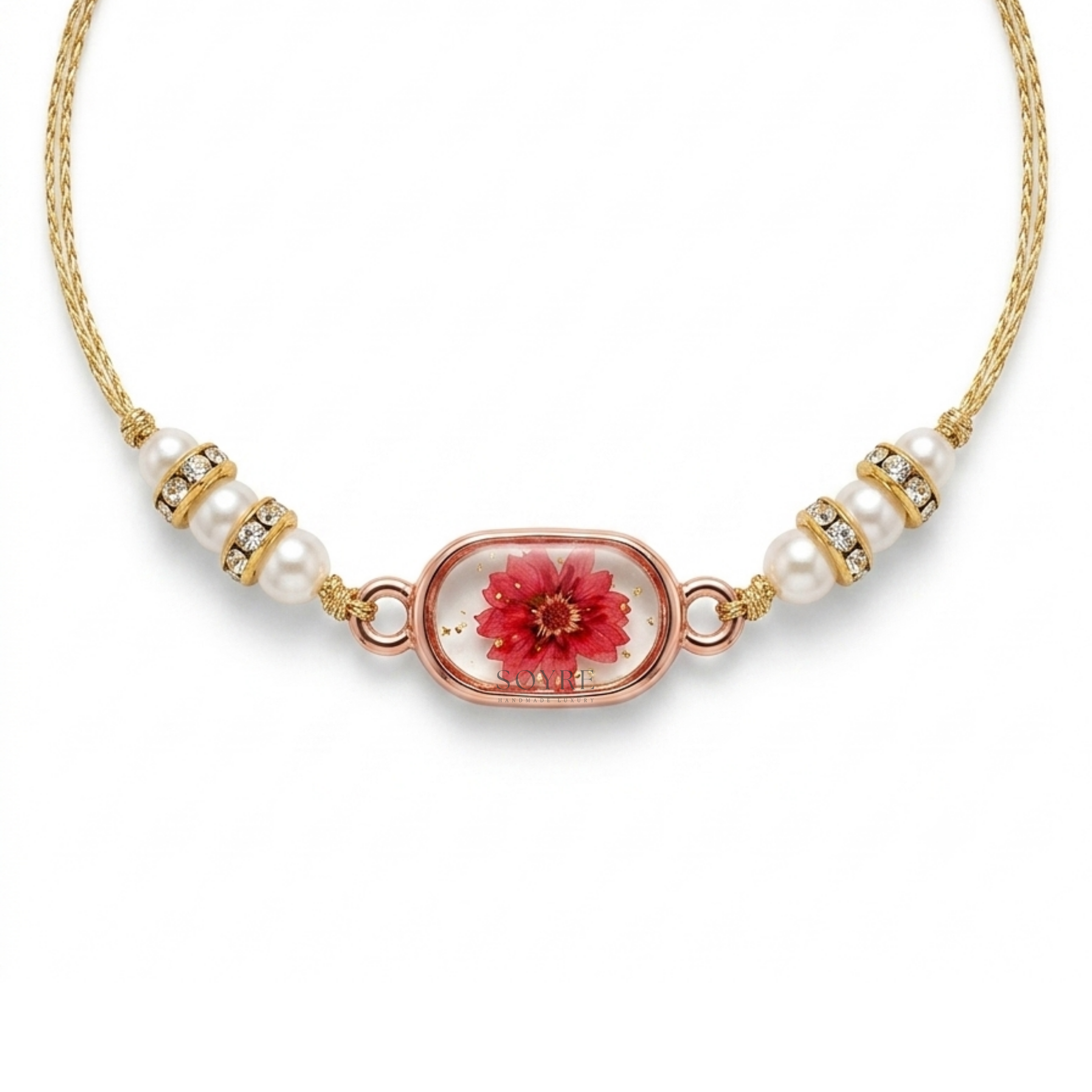 Ruby Oval Rakhi | Real Pressed Flower
