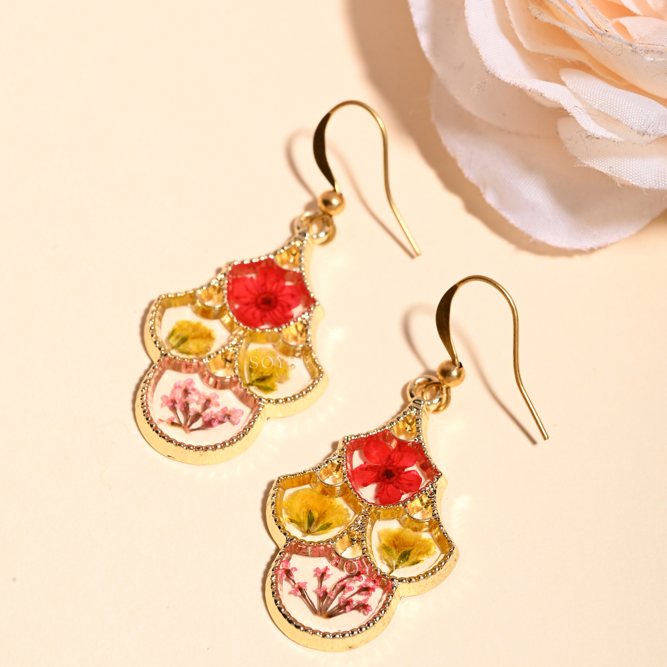 Morocco Love Earrings - Red