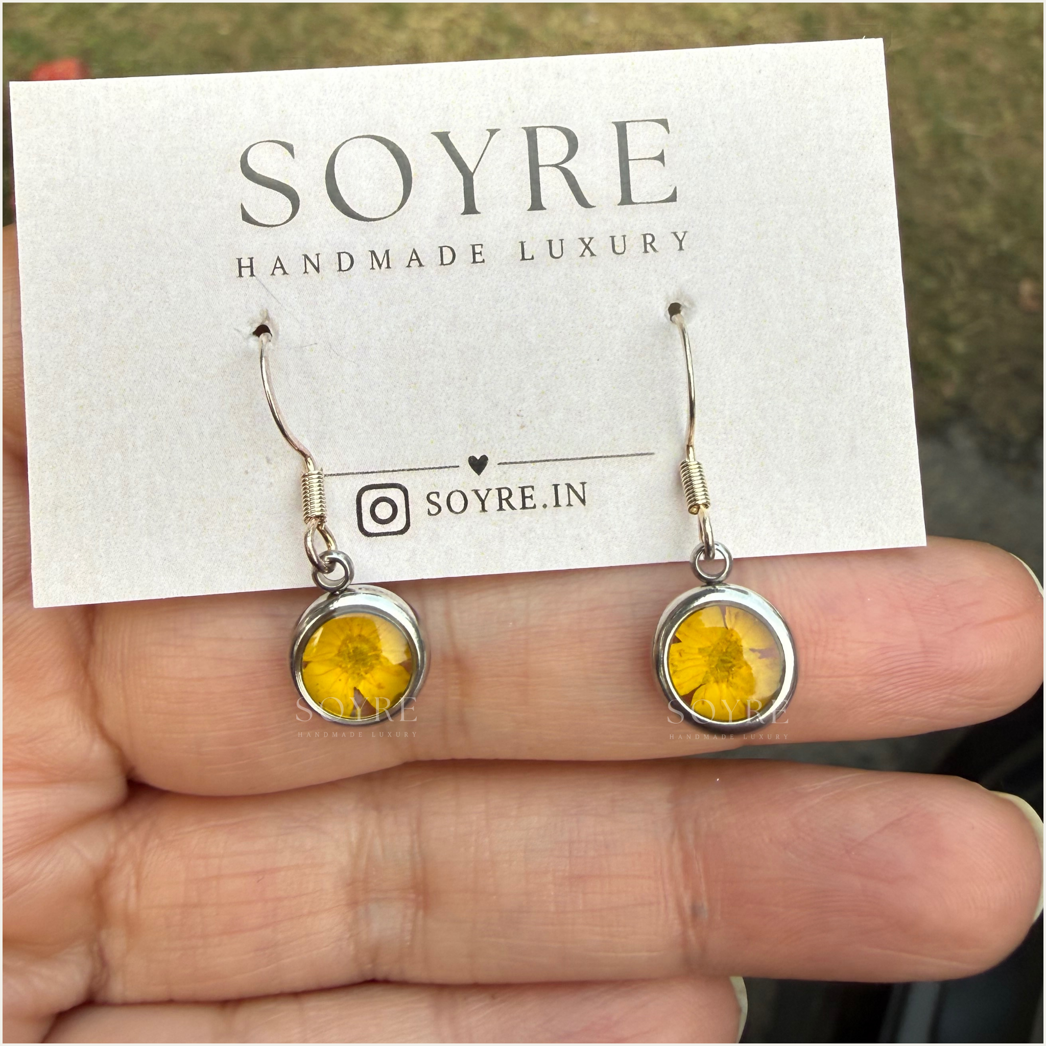 Dew Drop Earrings - Yellow