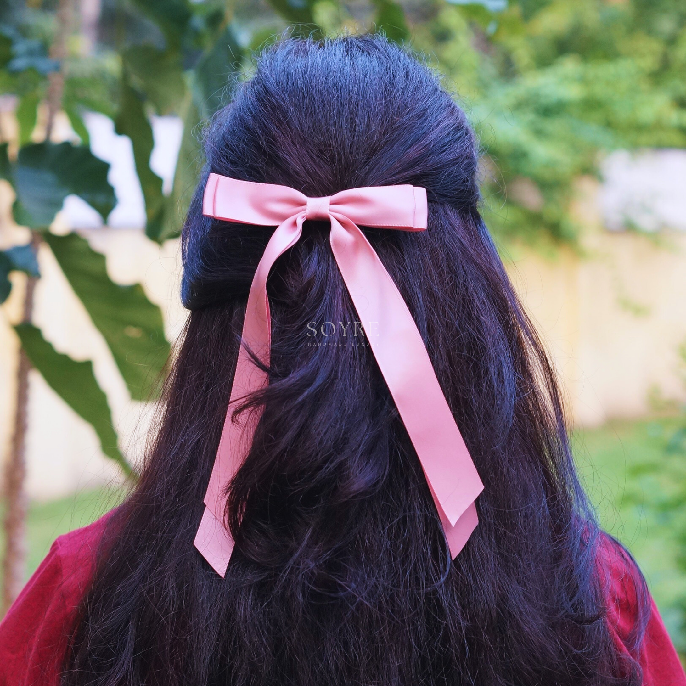 Alice in Wonderland Pink Bow Clip - Side Image