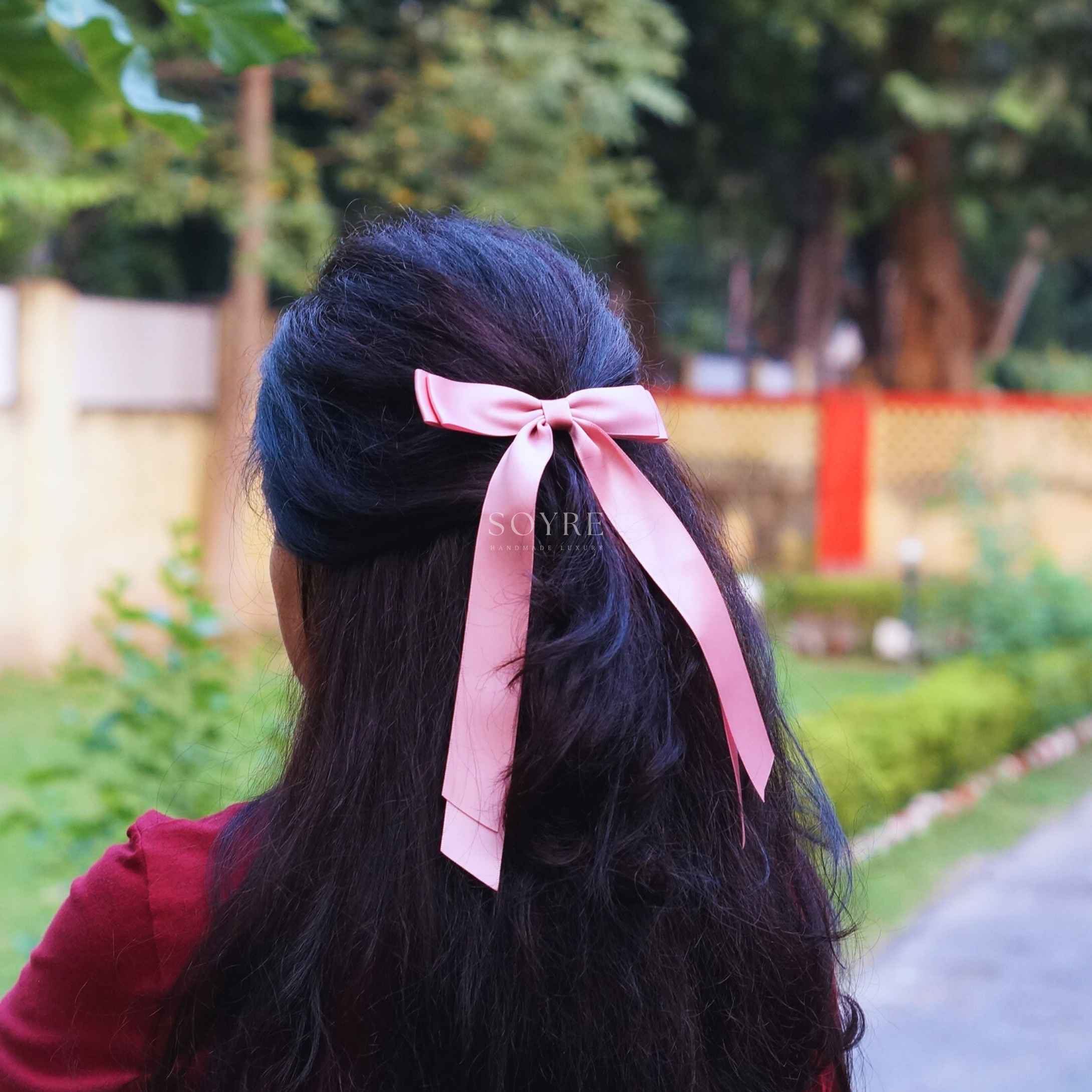 Alice in Wonderland Pink Bow Clip - Lifestyle Image