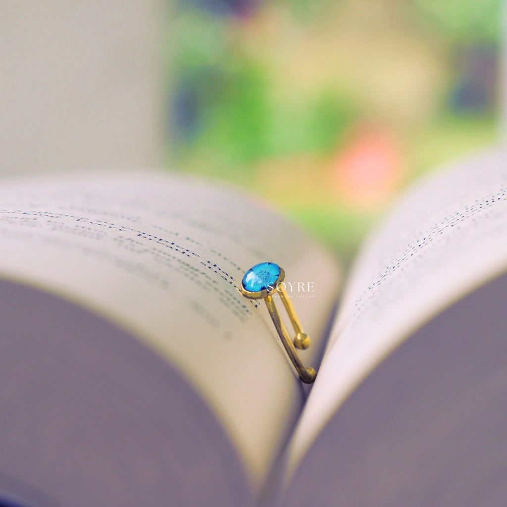 Handmade jewelry ring made of real flowers