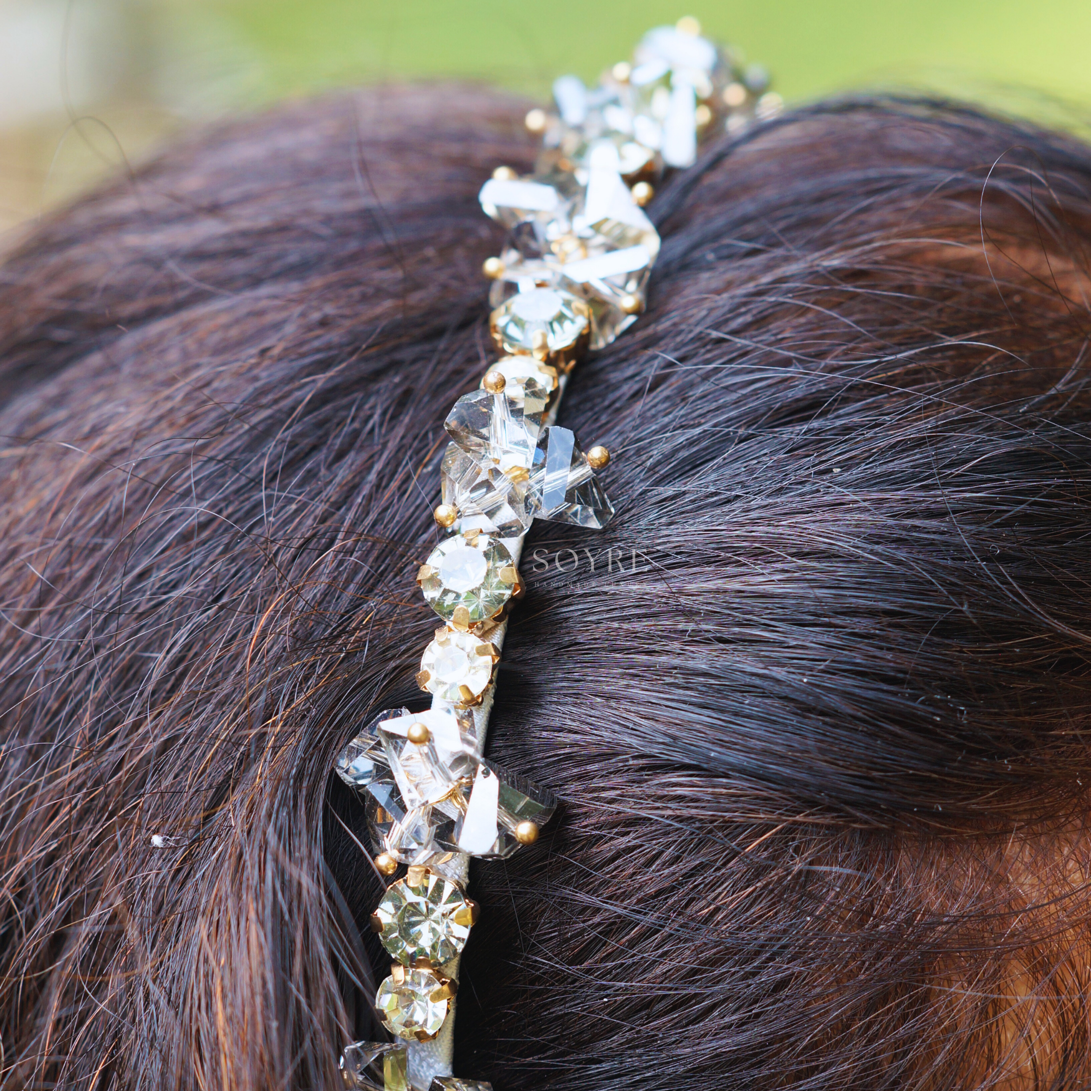 Elena Tiara Hair Band - Grey