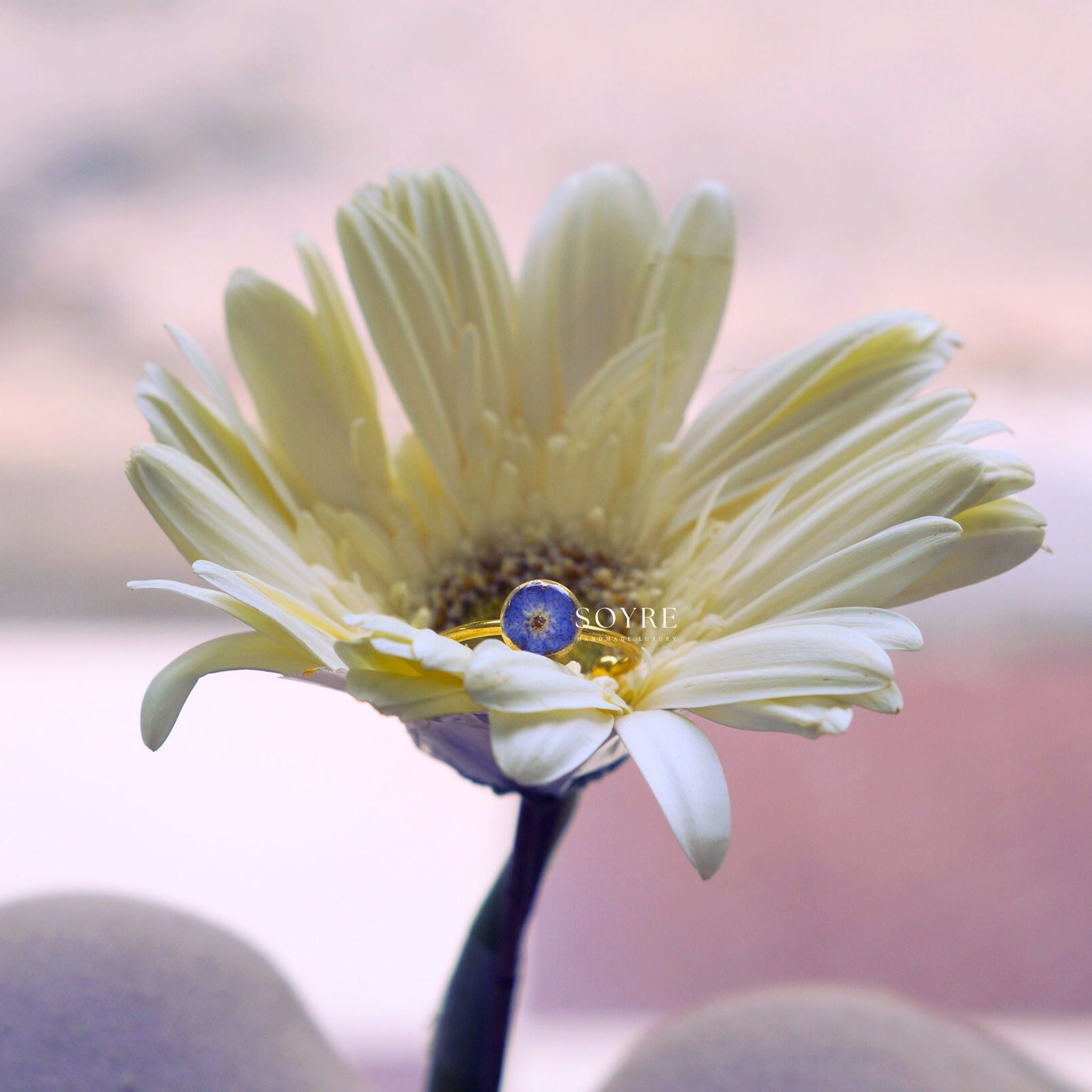dainty rings made of real flowers