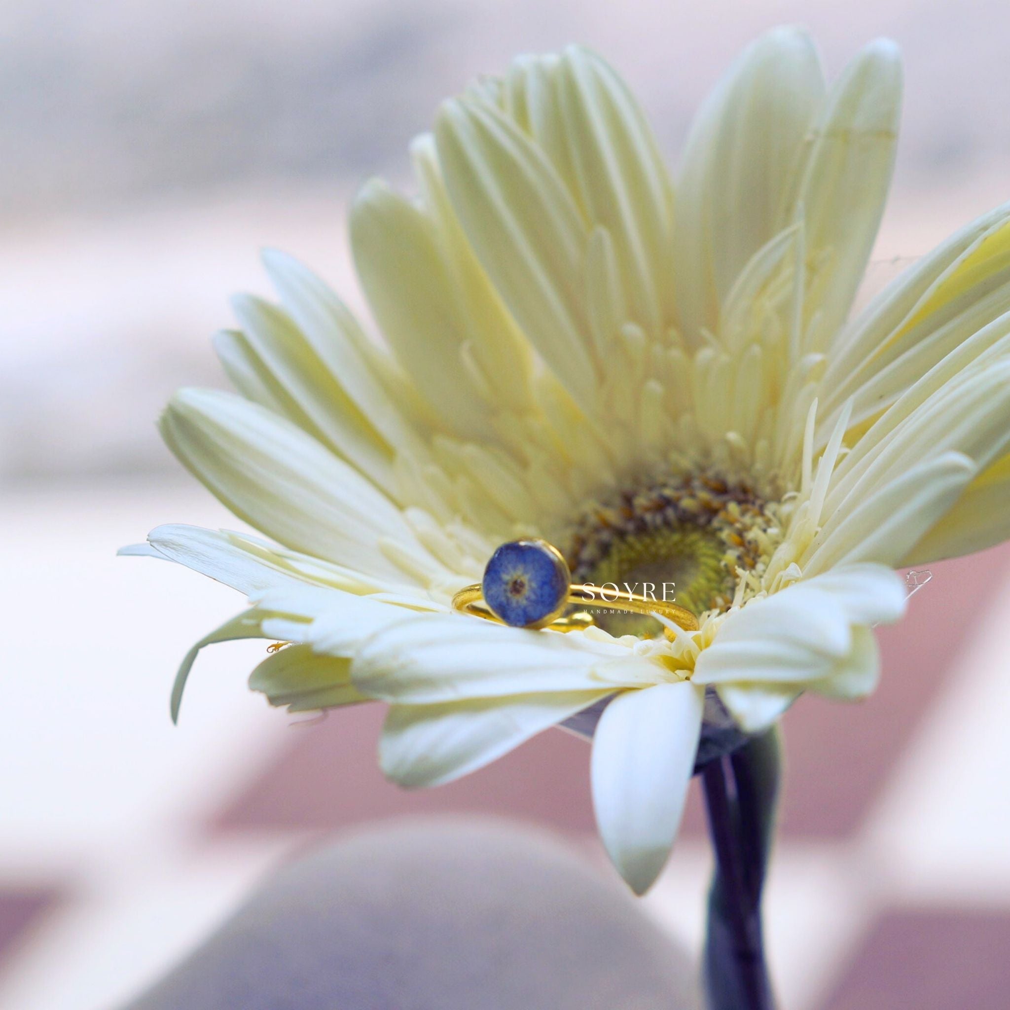 unique handmade rings with preserved flowers