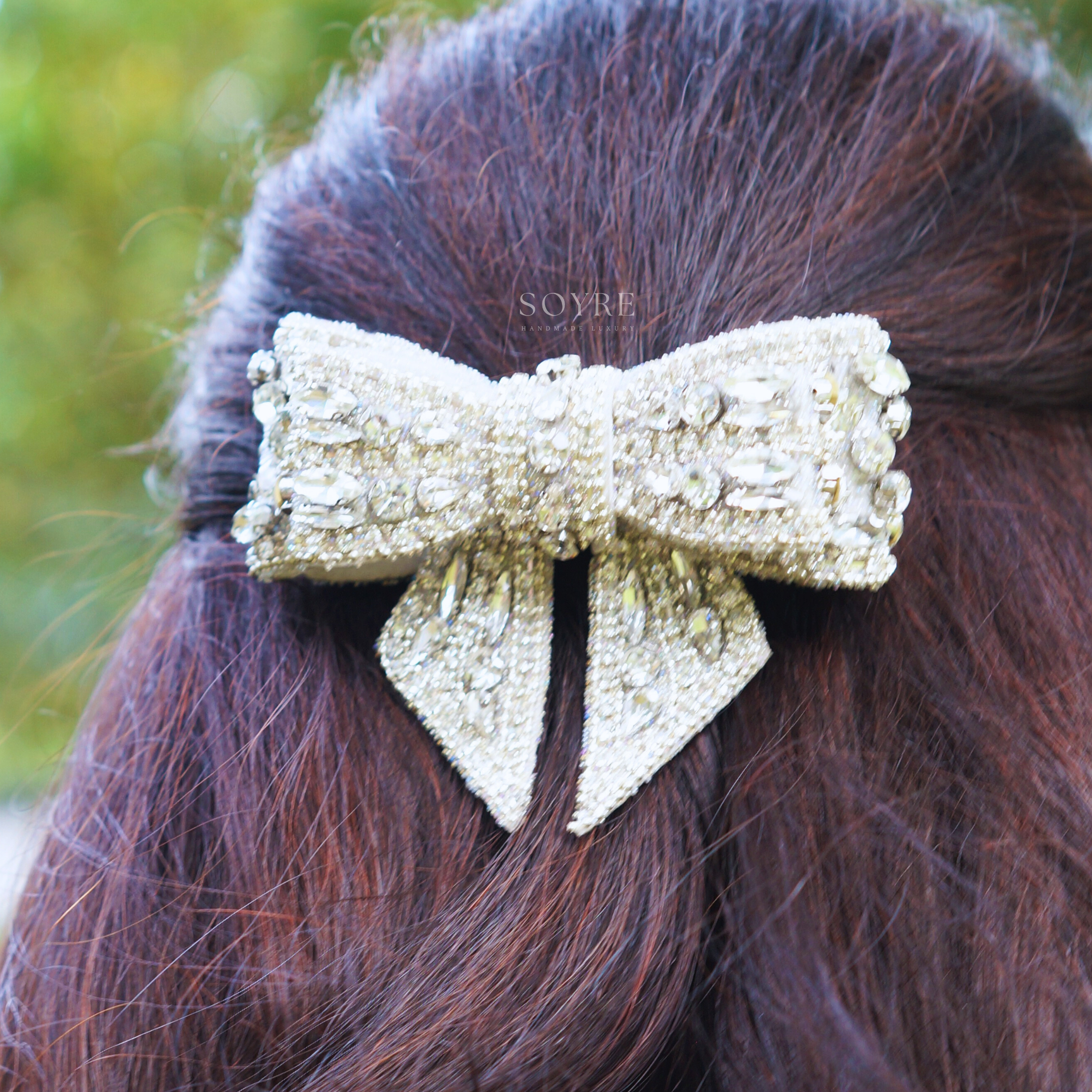 Glitterati Embellished Bow - Grey- Preview Image
