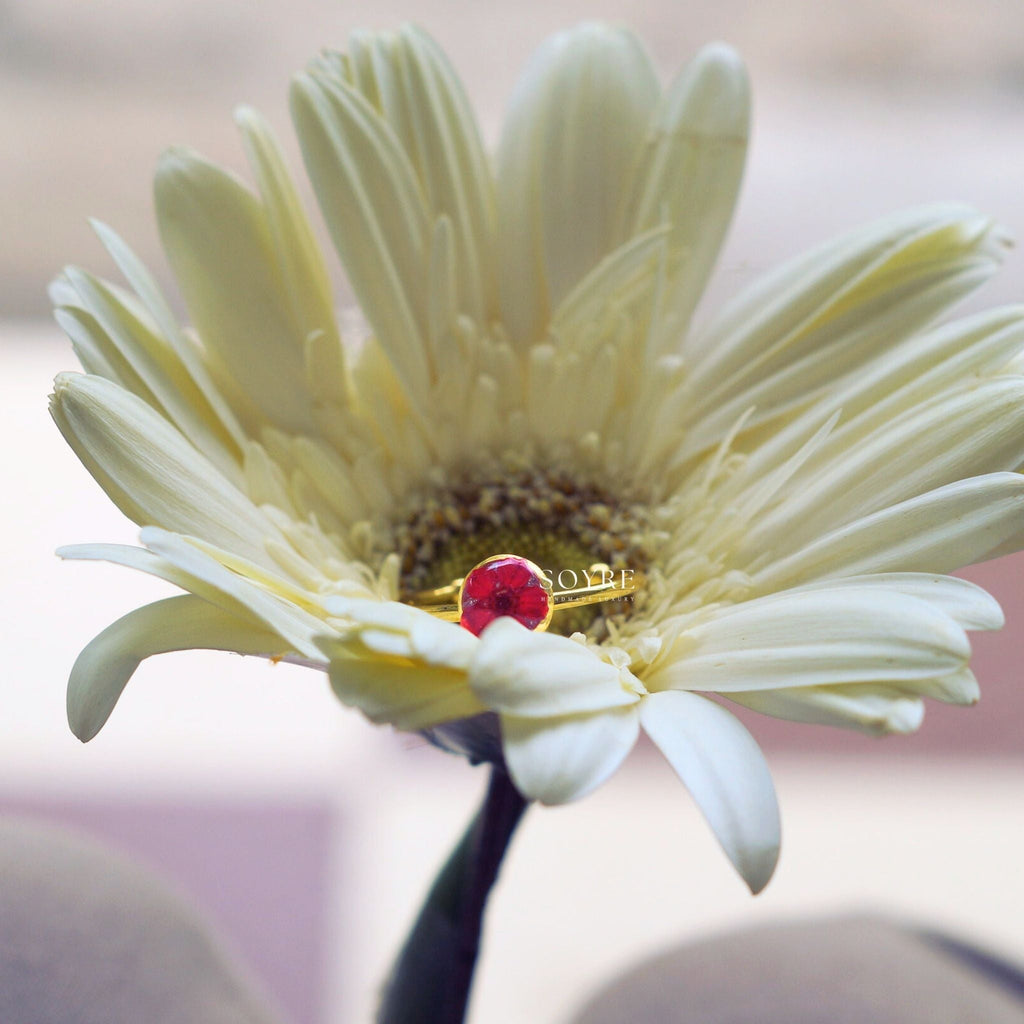 unique handmade rings handmade with real flowers